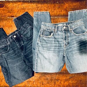 Old Navy Girl’s Lot of 2 O.G. Straight High Rise Jeans Dark/Medium Blue Wash 12